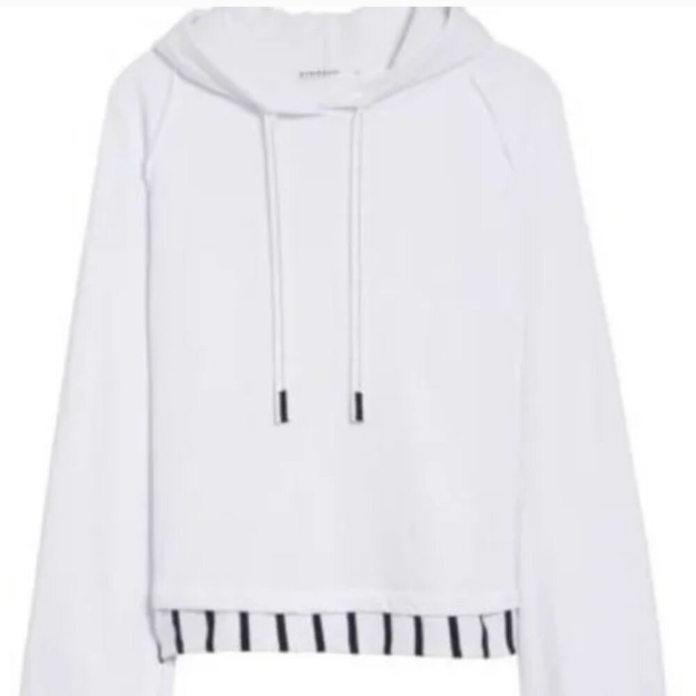 Stateside Hoodie Sweatshirt in White with Bell Sleeves - XS